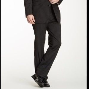 Ben Sherman Pinstripe Flat Front Wool Dress Pants
